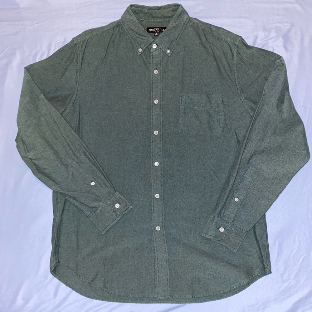 J. Crew Men’s Oxford Cotton Button Down Shirt Green Large